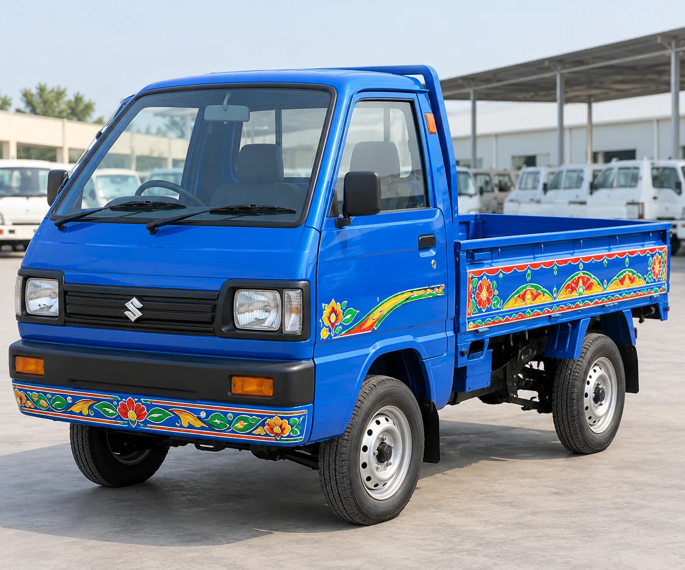 AI-generated illustration: Pakistani pickup cargo transport